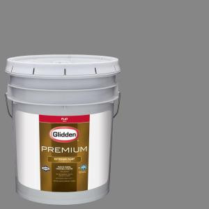Glidden Premium 5-gal. #HDGCN64U Seal Grey Flat Latex Exterior Paint - HDGCN64UPX-05F