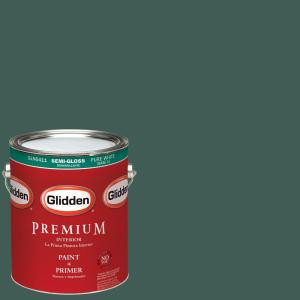 Glidden Premium 1-gal. #HDGB13 Hemlock Green Semi-Gloss Latex Interior Paint with Primer - HDGB13P-01S