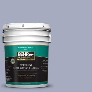 BEHR Premium Plus 5-gal. #ICC-55 Hydrangea Blossom Semi-Gloss Enamel Exterior Paint - 540005