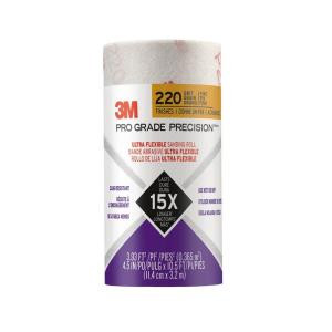 3M Pro Grade Precision 4.5 in. x 10.5 ft. 220 Grit Fine Ultra Flexible Sanding Roll - 29220PGP-UF-RL