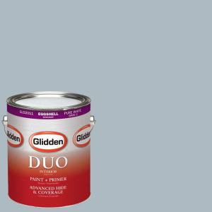 Glidden DUO 1-gal. #HDGV11U Silver Night Blue Eggshell Latex Interior Paint with Primer - HDGV11U-01E