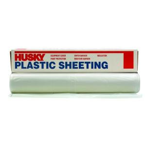 HUSKY 100 ft. x 8 ft. 4 in. Clear 3-mil. Plastic Sheeting - CF03083C