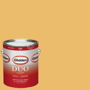 Glidden DUO 1-gal. #HDGY21 Corn Moon Flat Latex Interior Paint with Primer - HDGY21-01F