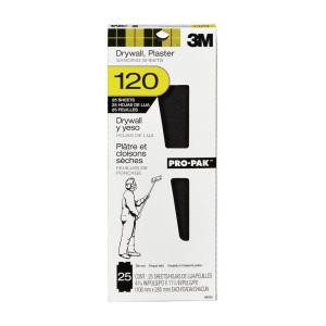 3M 4.18 in. x 11.25 in. 120 Grit Drywall Sanding Sheet ((25-Pack) (Case of 5)) - 99430-5-CC