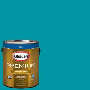 Glidden Premium 1-gal. #HDGB27 Hawaiian Teal Satin Latex Exterior Paint - HDGB27PX-01SA