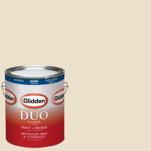 Glidden DUO 1-gal. #HDGWN41 Eloquent Ivory Satin Latex Interior Paint with Primer - HDGWN41-01SA