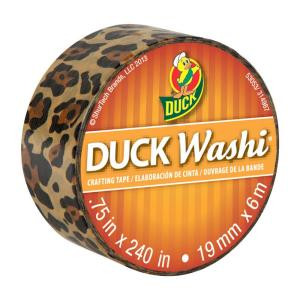 Duck 0.75 in. x 6.6 yds. Wild Leopard Washi Crafting Tape - 282679