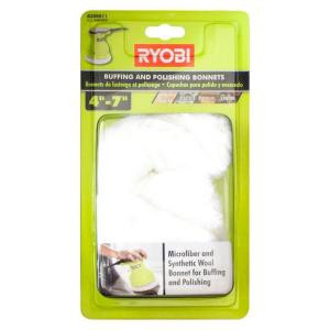 Ryobi 4 - 7 in. Microfiber and Synthetic Fleece Buffing Bonnet Set (2-Piece) - A38BB11