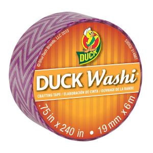 Duck 0.75 in. x 6.6 yds. Purple Chevron Washi Crafting Tape - 282677