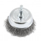 Forney 3 in. x 1/4 in. Hex Shank Coarse Crimped Wire Cup Brush - 72731