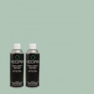 Hedrix 11 oz. Match of MQ6-36 Cascade Green Flat Custom Spray Paint (2-Pack) - F02-MQ6-36